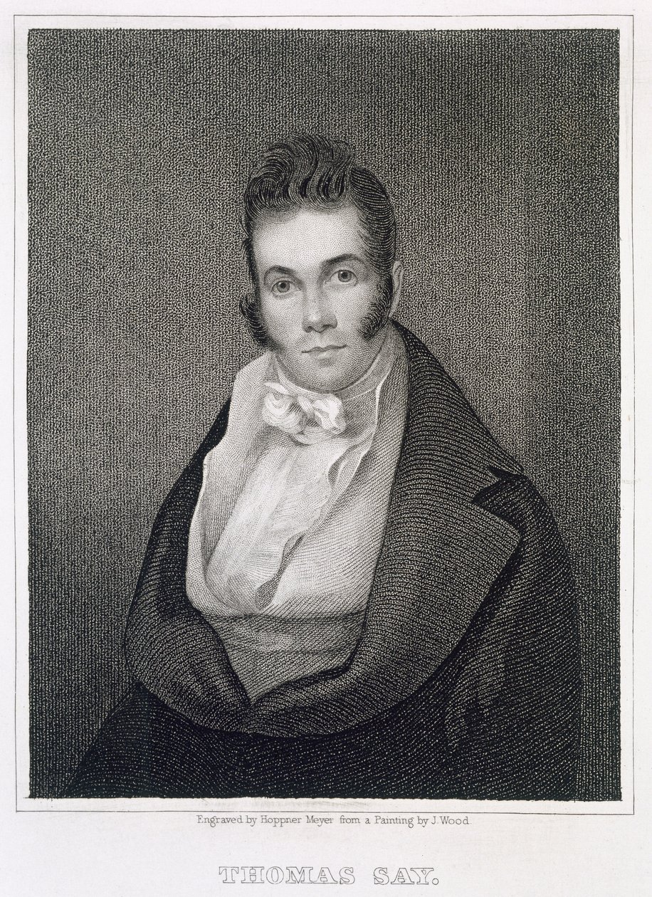 Thomas Say (1787-1834), graverad av Henry Hoppner Meyer (1787-1847) av Joseph Wood