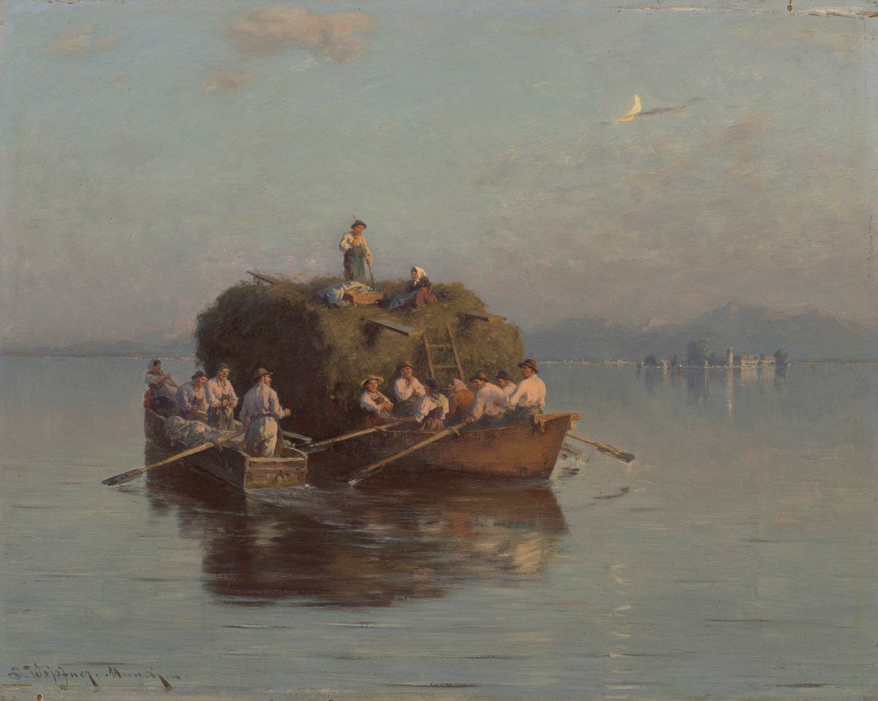 Höbåt på Chiemsee av Joseph Wopfner