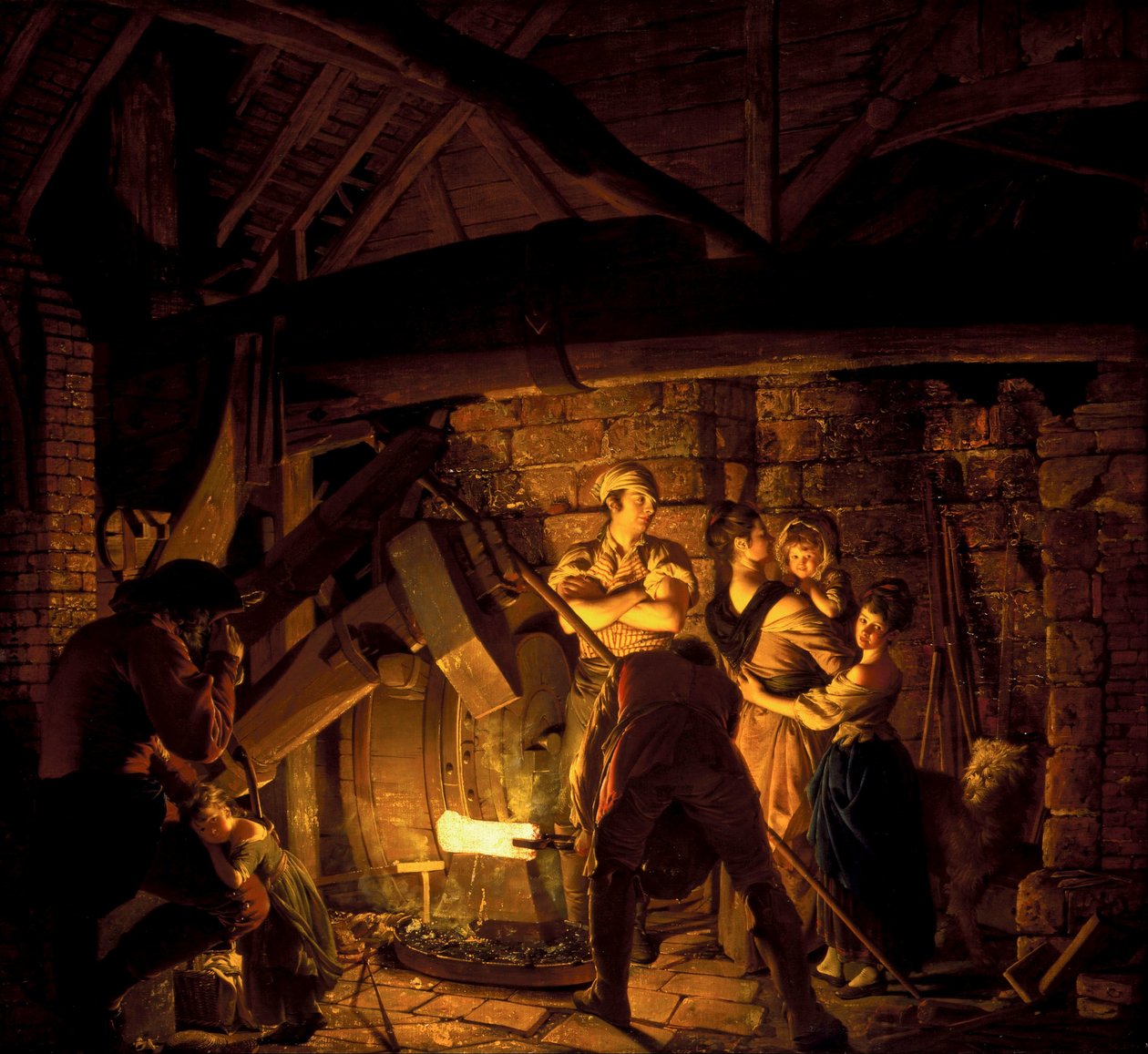 En smedja av järn av Joseph Wright of Derby