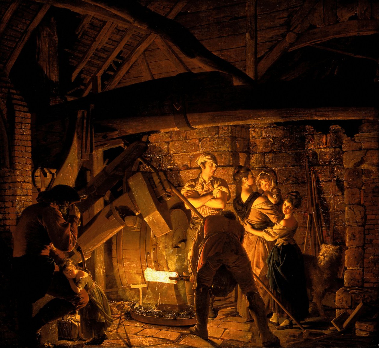 En smedja av järn av Joseph Wright of Derby