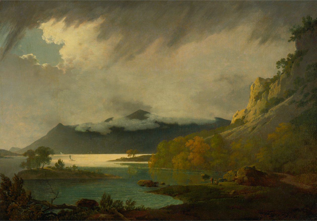 Derwent Water, med Skiddaw i fjärran av Joseph Wright of Derby