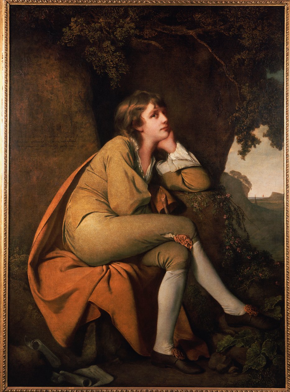 Edwin, från "Minstrel" av Dr Beattie av Joseph Wright of Derby