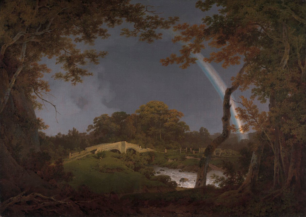 Landskap med en regnbåge av Joseph Wright of Derby