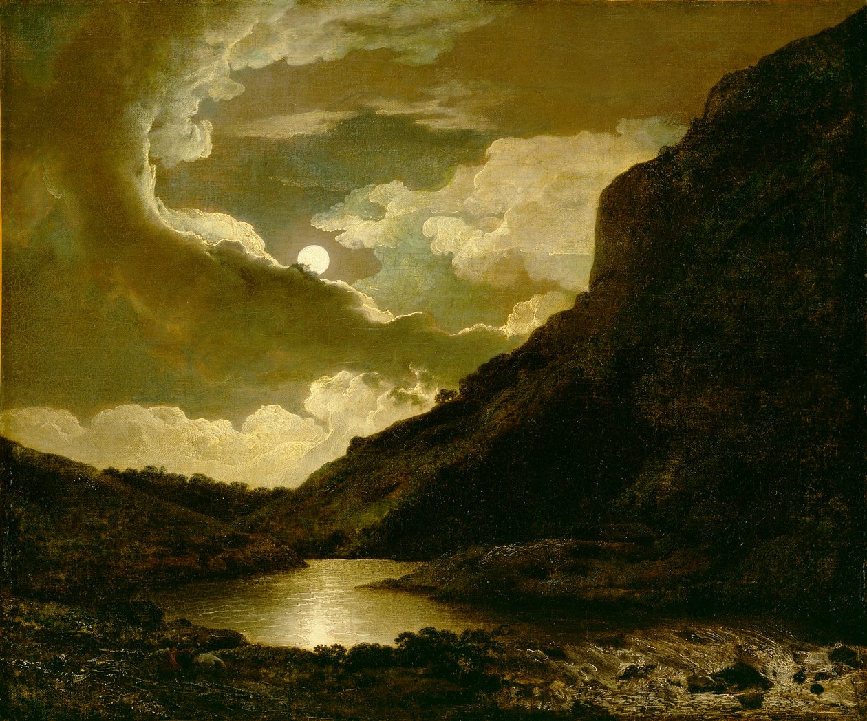 Matlock Tor av Moonlight, ca 1778 av Joseph Wright of Derby
