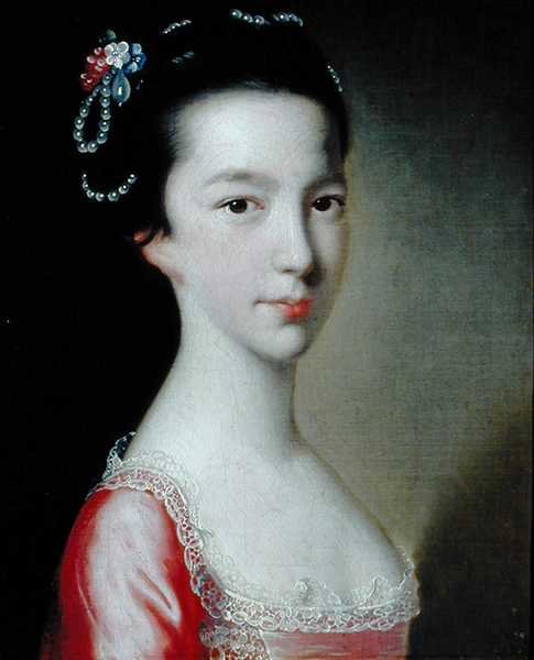 Porträtt av en flicka (Jane Monck) (olja på duk) av Joseph Wright of Derby
