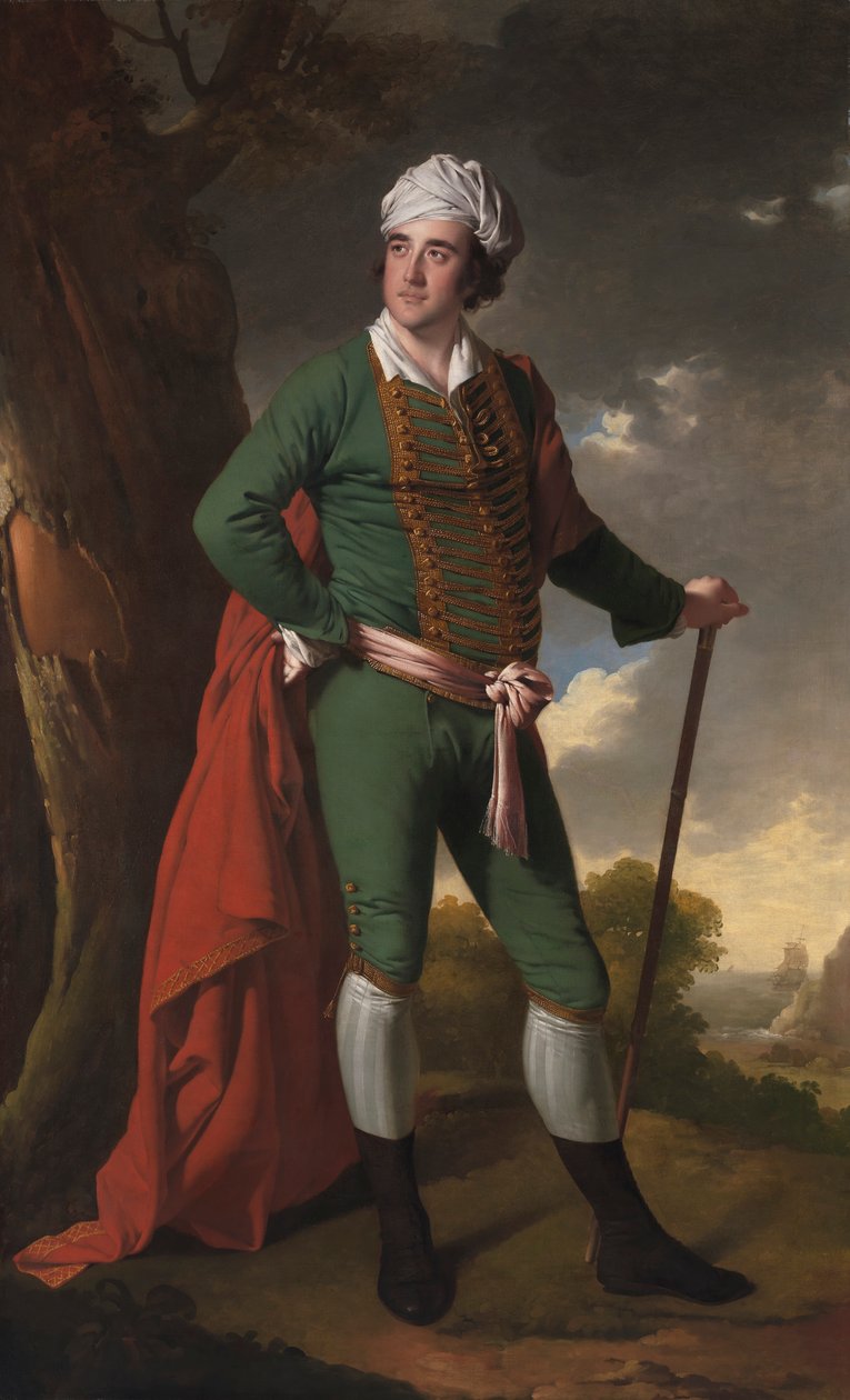 Porträtt av en man, känd som "Indian Captain" av Joseph Wright of Derby
