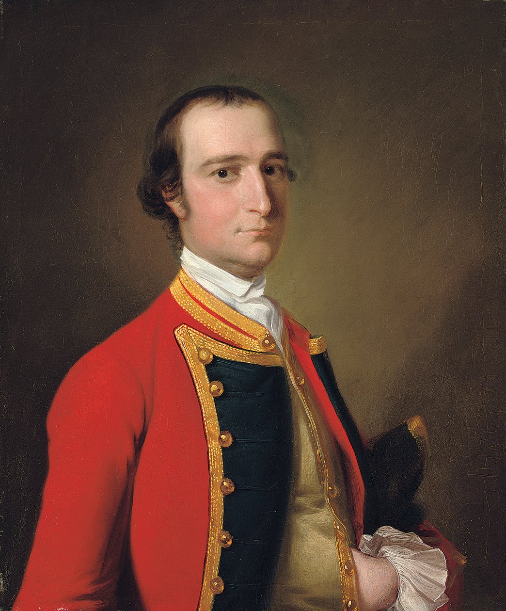 Porträtt av en gentleman, traditionellt identifierad som Alexander Baillie of the First Foot, ca 1761-62 av Joseph Wright of Derby