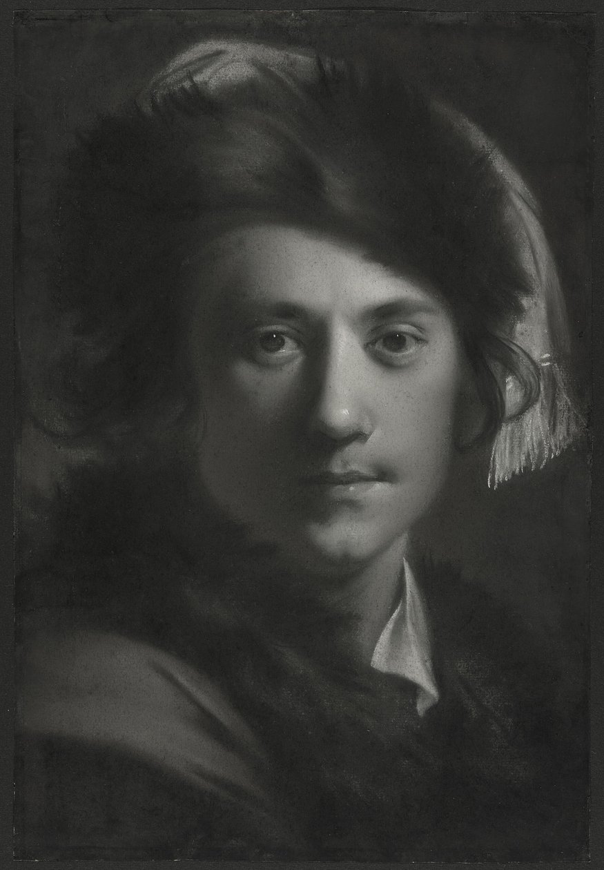 Självporträtt i en pälsmössa av Joseph Wright of Derby