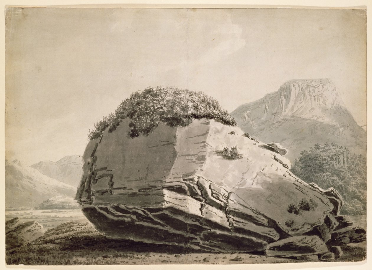 Bowderstone Borrowdale av Joseph Wright of Derby