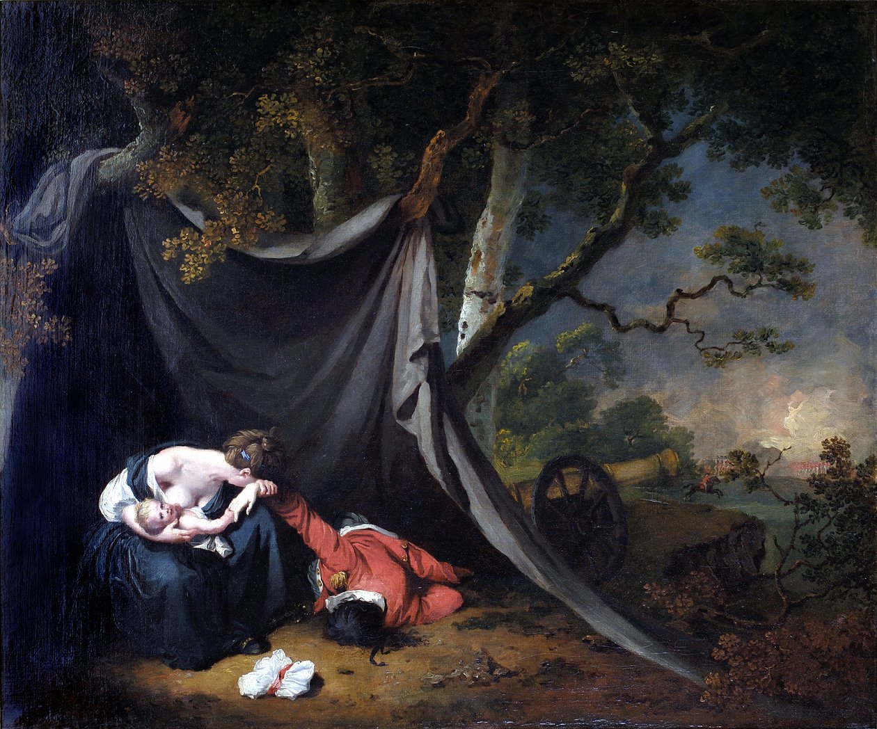 Den döde soldaten, ca 1789 (olja på duk) av Joseph Wright of Derby