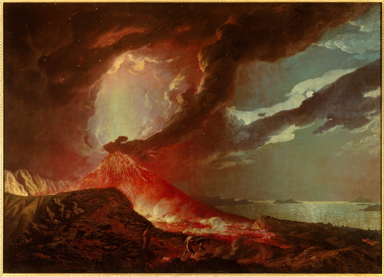 Vesuve-utbrottet med öar i Neapelbukten 1776 Målning av Joseph Wright från Derby (1734-1797) 1776 Privat samling av Joseph Wright of Derby