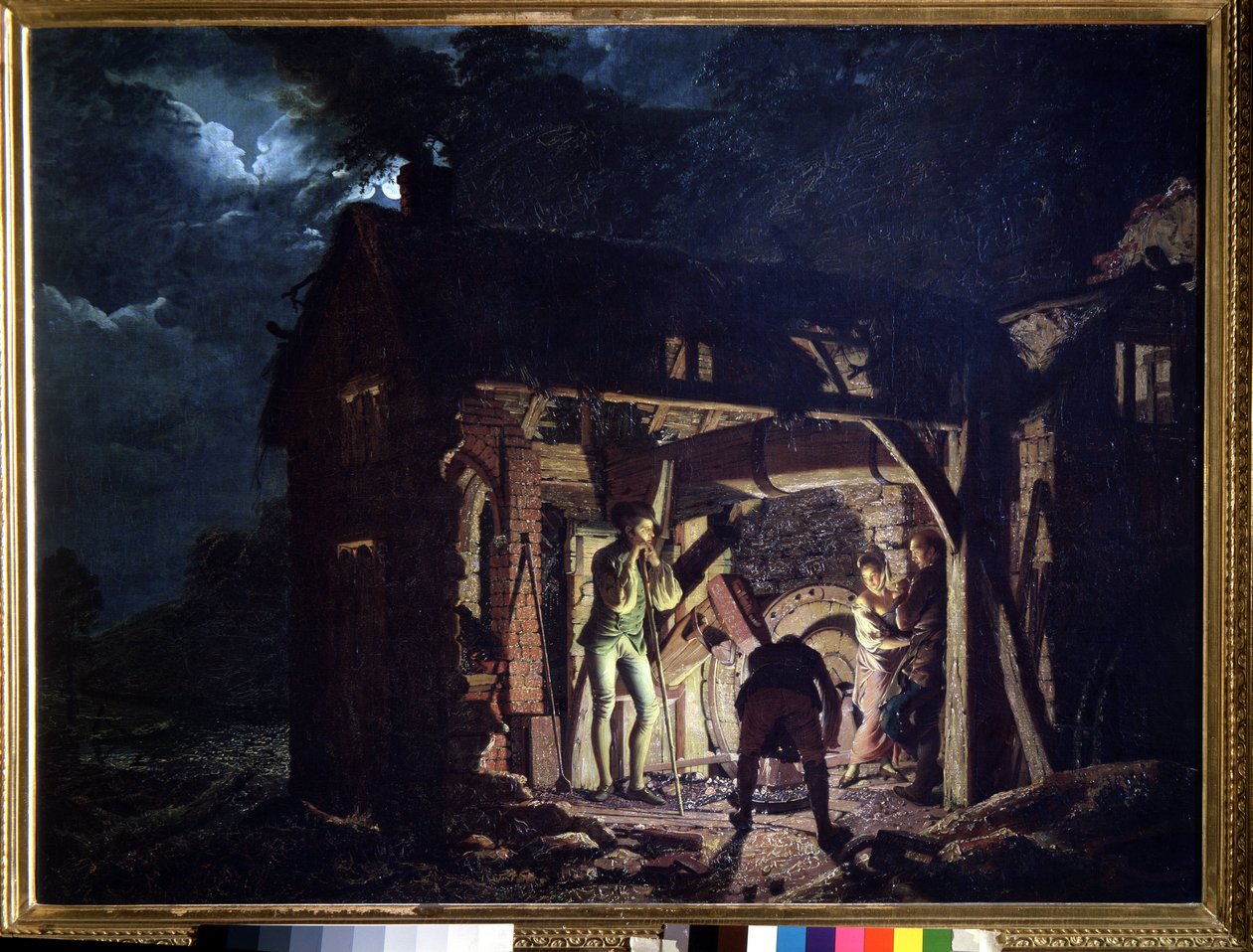 En smedja (En smedja). Målning av Joseph Wright från Derby (1734-1797). Olja på duk av Joseph Wright of Derby
