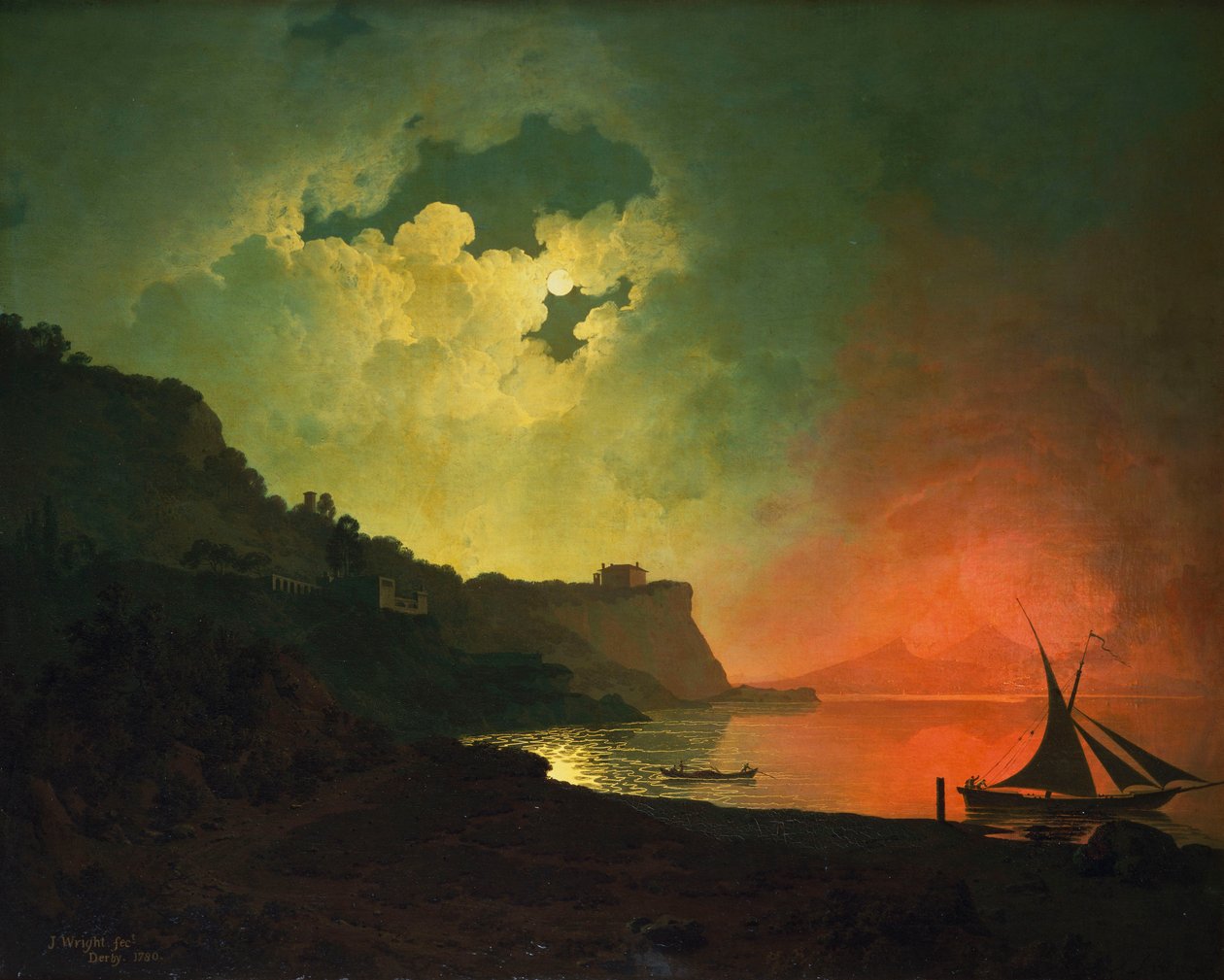 Vesuvius från Posilipo av Joseph Wright of Derby