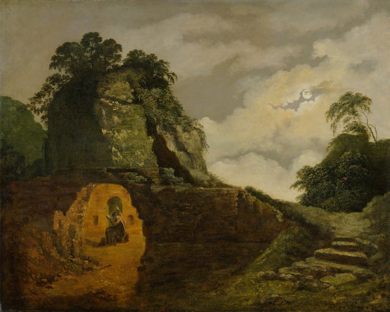 Vergilius grav i månskenet, med Silius Italicus av Joseph Wright of Derby