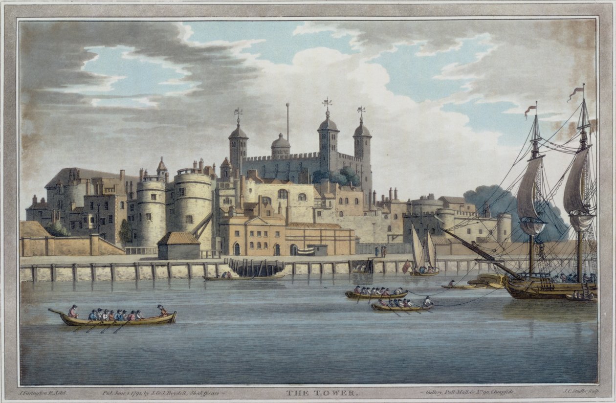 The Tower of London, graverad av J. C. Stadler (fl.1780-1812), publicerad 1795 av Joseph after Farington