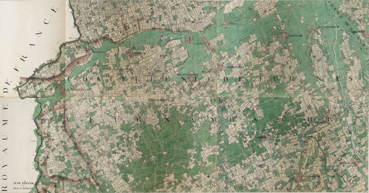 Svenska: Karta över Stavele - Roesbrugge-Haringe (Stavele), Belgien av Joseph de Ferraris (1726 – 1814) av Joseph de Ferraris