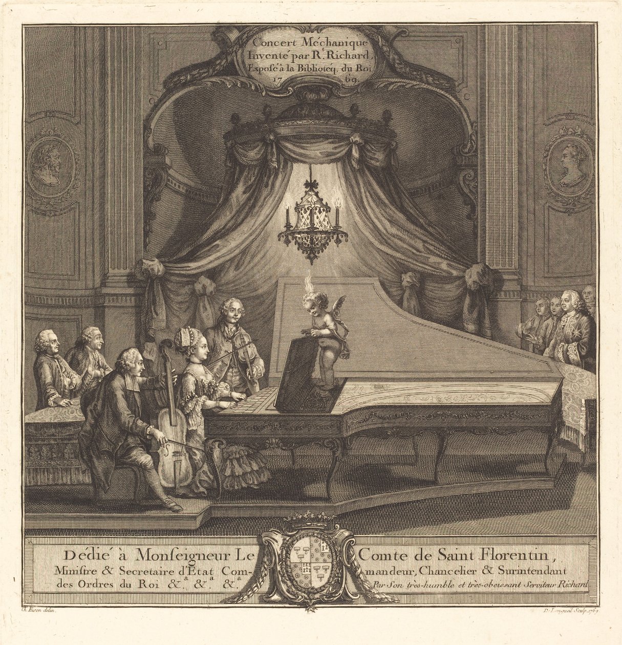 Den mekaniska konserten av Joseph de Longueil after Charles Eisen