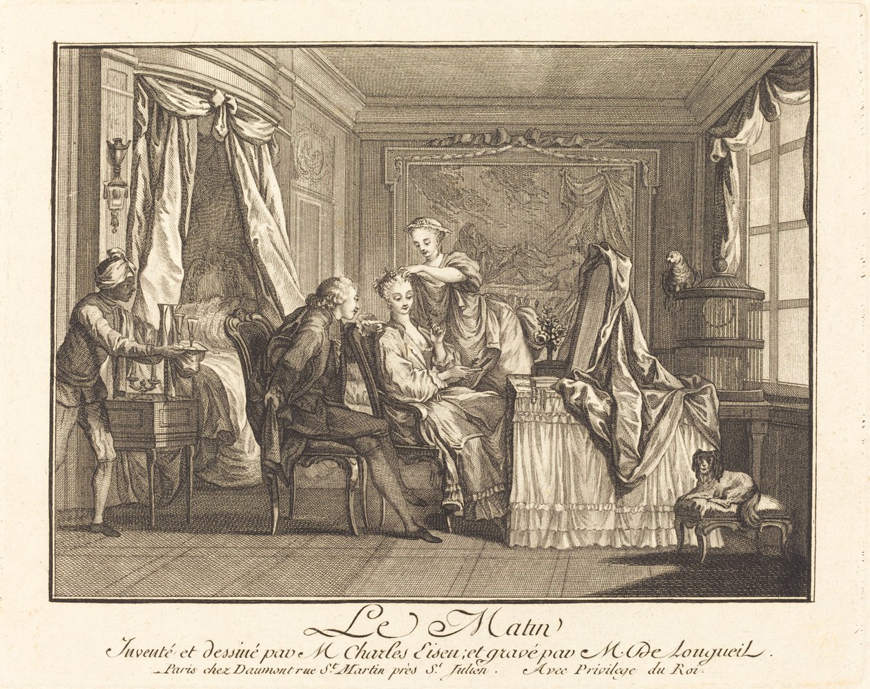 Morgon av Joseph de Longueil after Charles Eisen