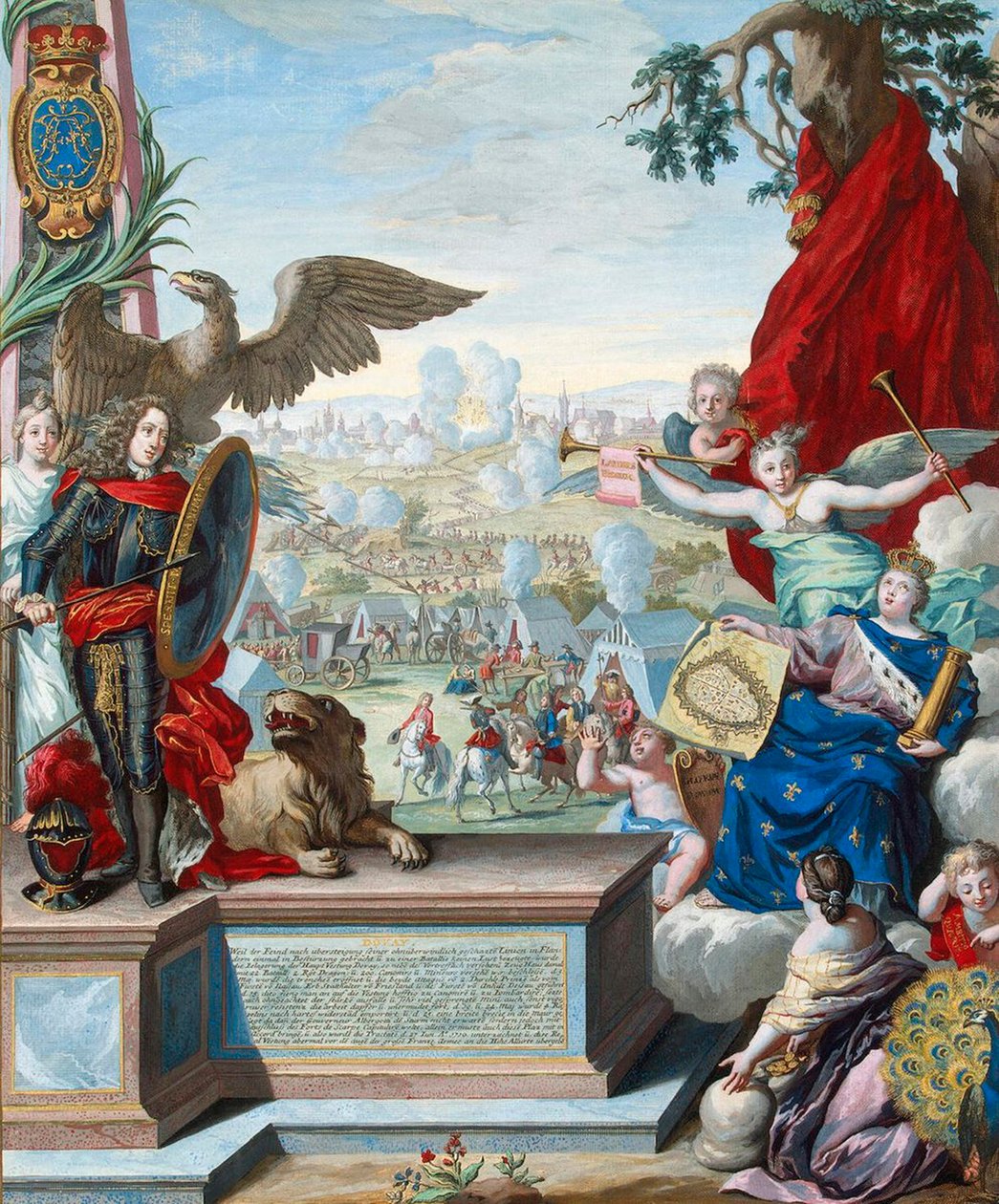 Erövring av fästningen Douai av de allierade trupperna 1710, tidigt 1700-tal. av Joseph de Montalegre