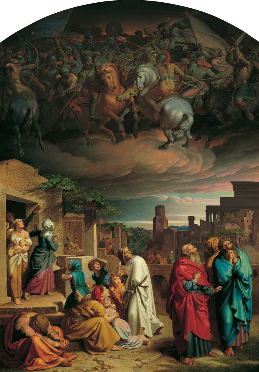 Vision av invånarna i Jerusalem före erövringen av staden av Antiochus IV Epifanes av Joseph von Fuhrich