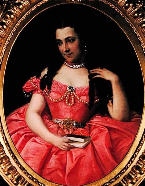 Självporträtt, ca 1855 (olja på duk) av Josephine Bowes