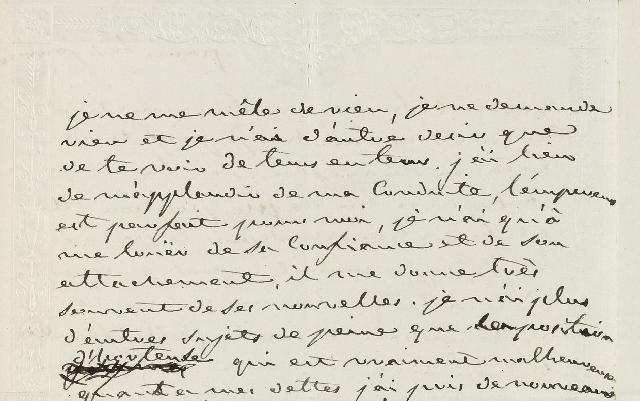 Autografbrev till Eugene de Beauharnais, Paris, 2 januari 1809 (penna och bläck på papper) av Josephine de Beauharnais