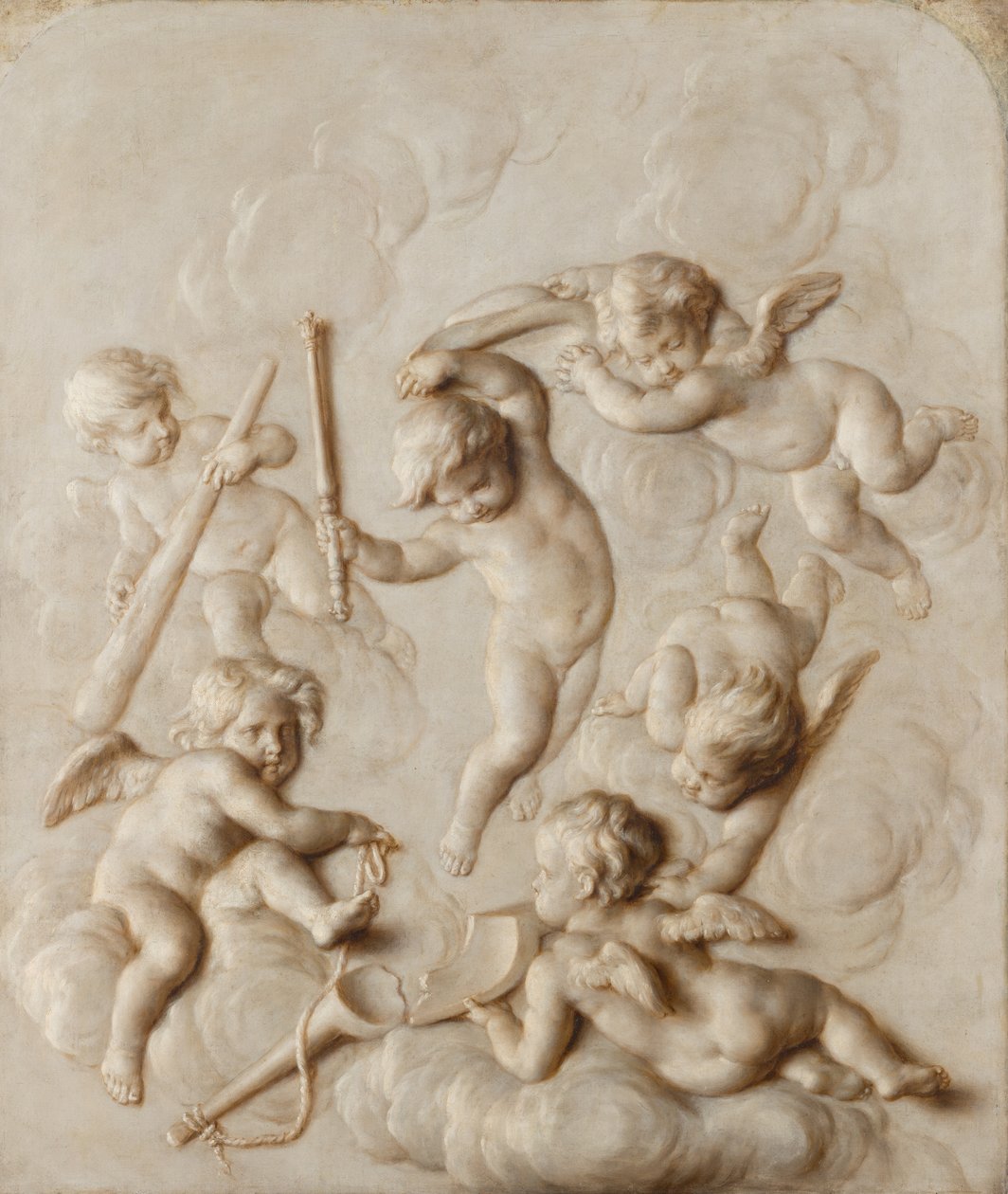 Spelar putti av Josephus Geeraerts