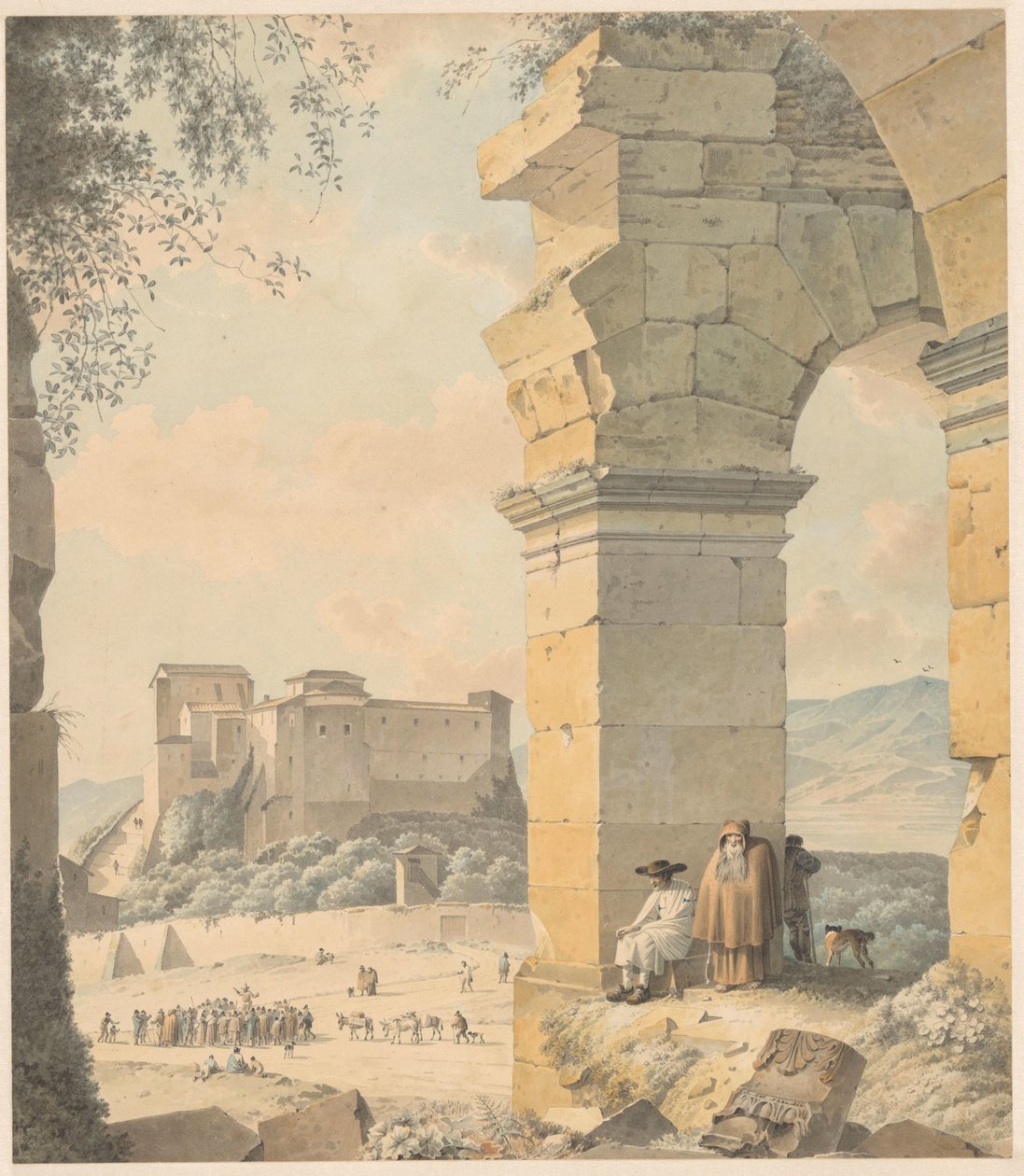 Colosseum i Santi Quattro Coronati Utsikt över Colosseum (titel på objekt) av Josephus Augustus Knip