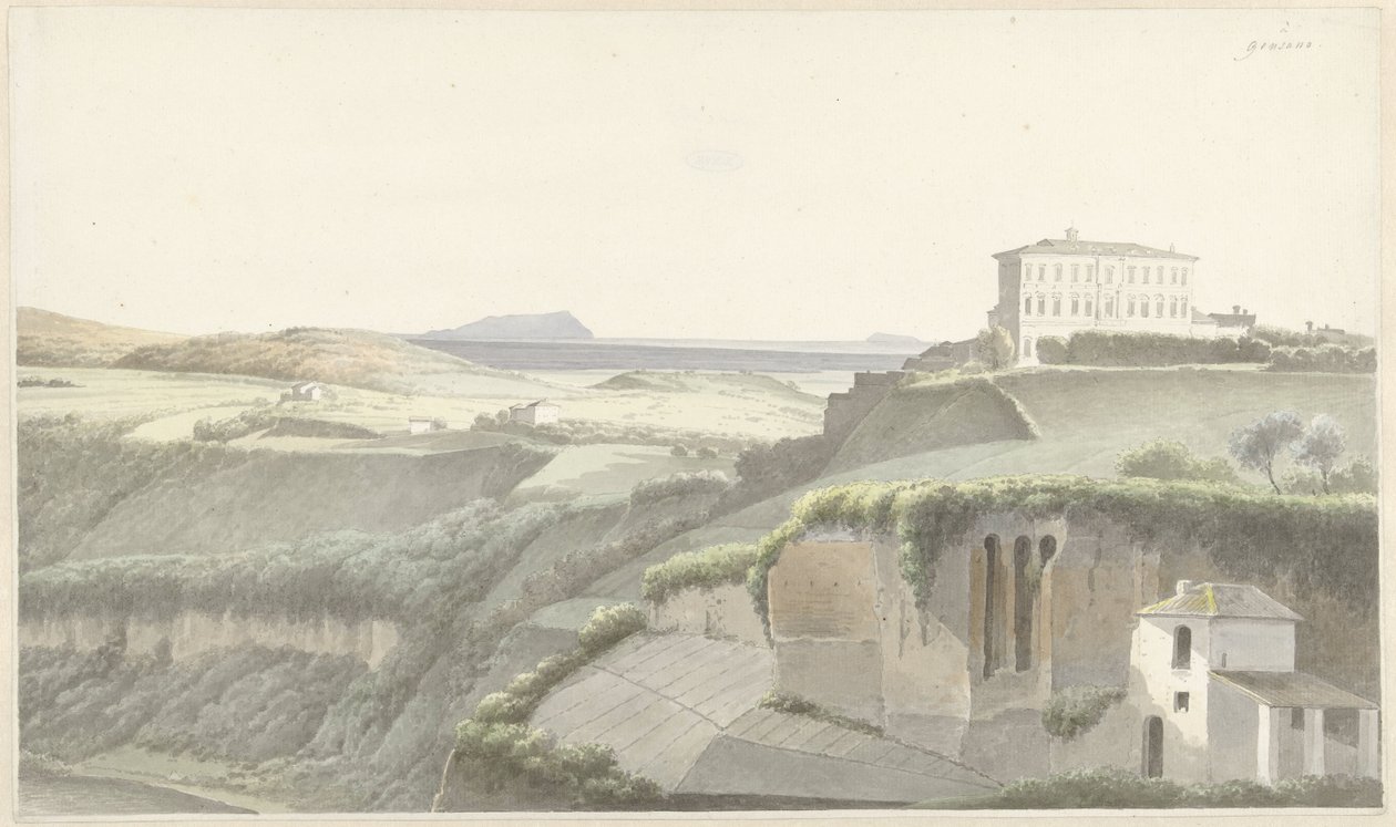 Landskap vid Genzano di Roma av Josephus Augustus Knip