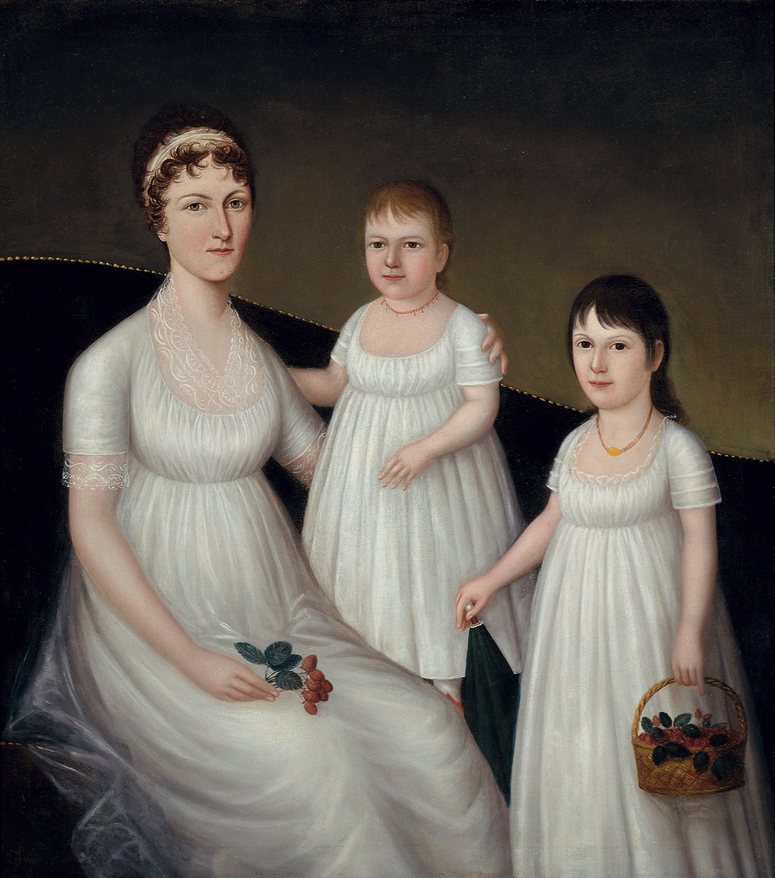 Grace Allison McCurdy och hennes döttrar, Mary Jane och Letitia Grace, ca 1806 av Joshua Johnson