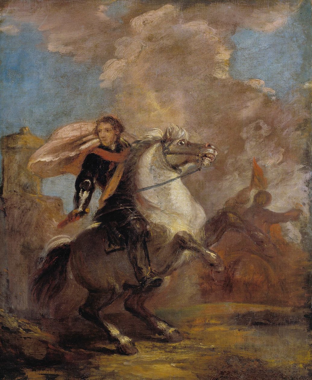 An Officer on Horseback av Joshua Reynolds