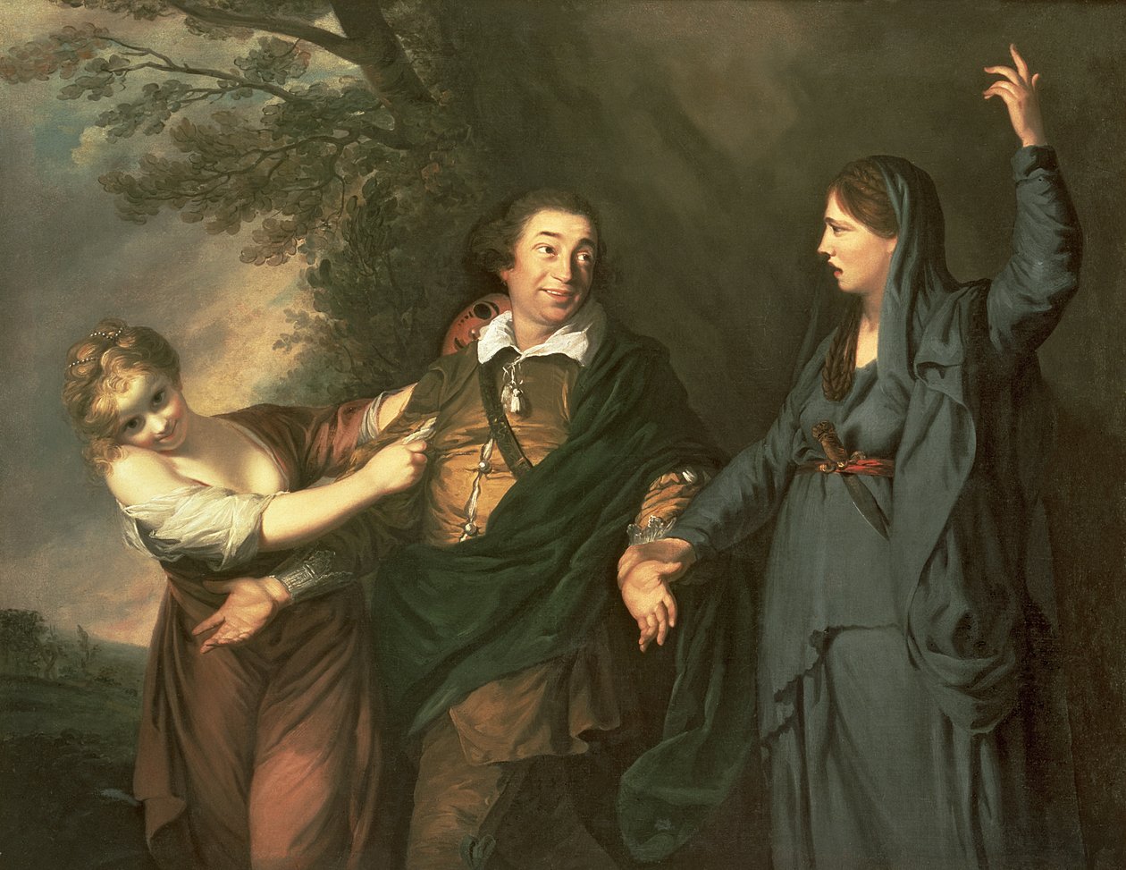 David Garrick (1717-79) mellan tragedins och komedins muser 1760-61 av Joshua Reynolds