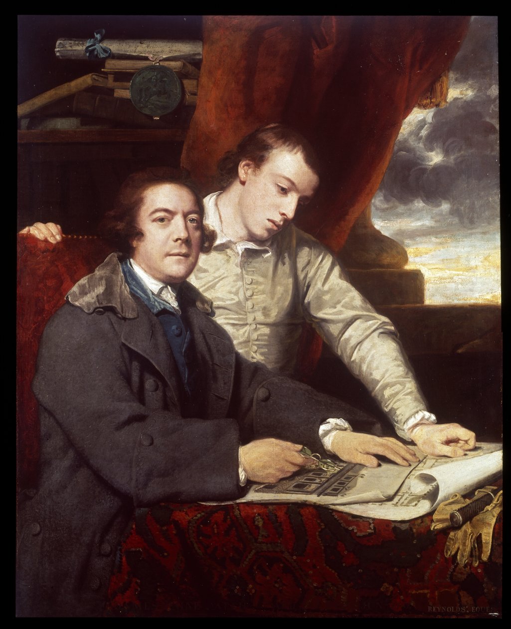 James Paine, arkitekt och hans son, James, 1764 av Joshua Reynolds