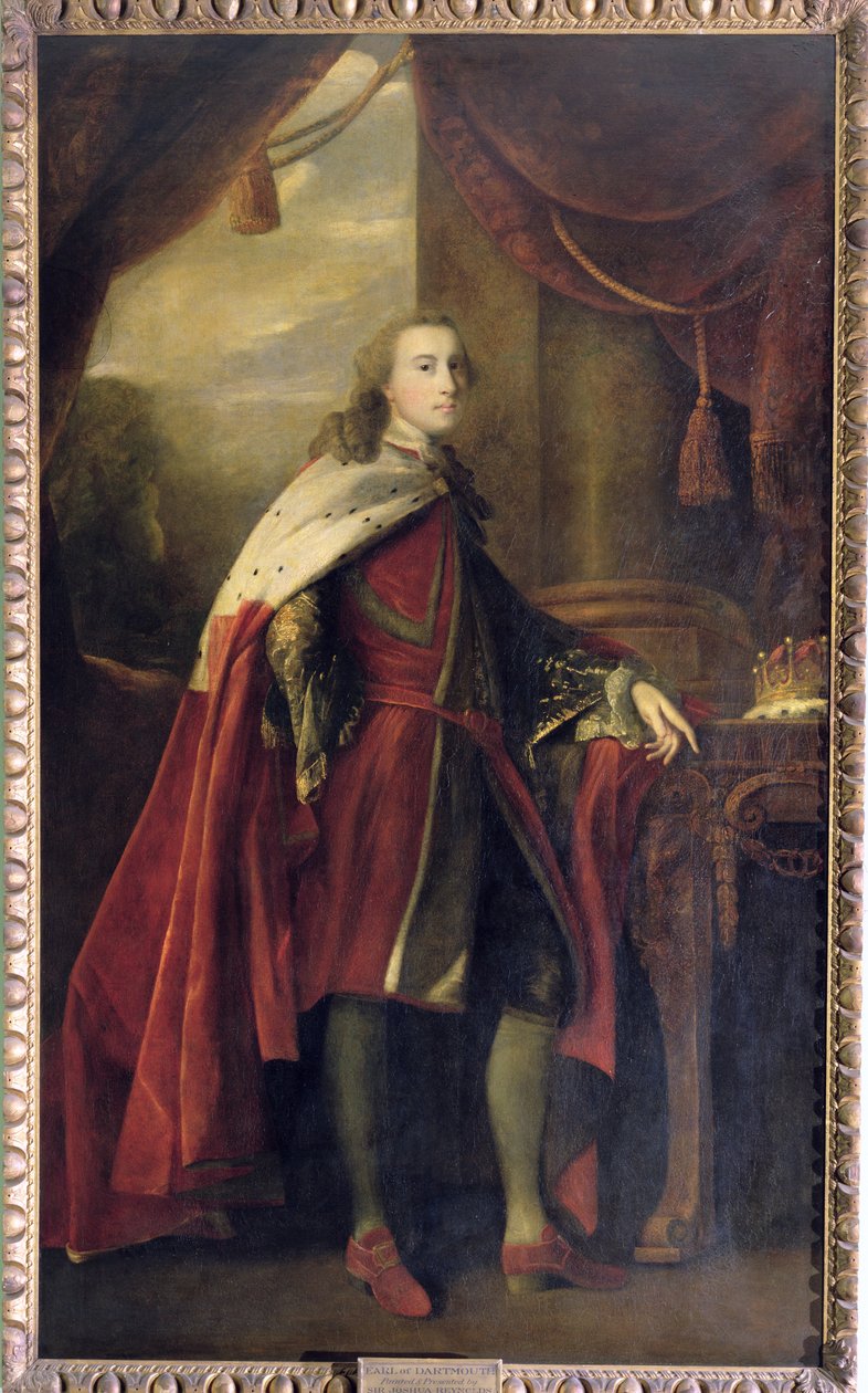 Porträtt av William Legge (1731-1801), 2:a jarlen av Dartmouth, ca 1757 av Joshua Reynolds
