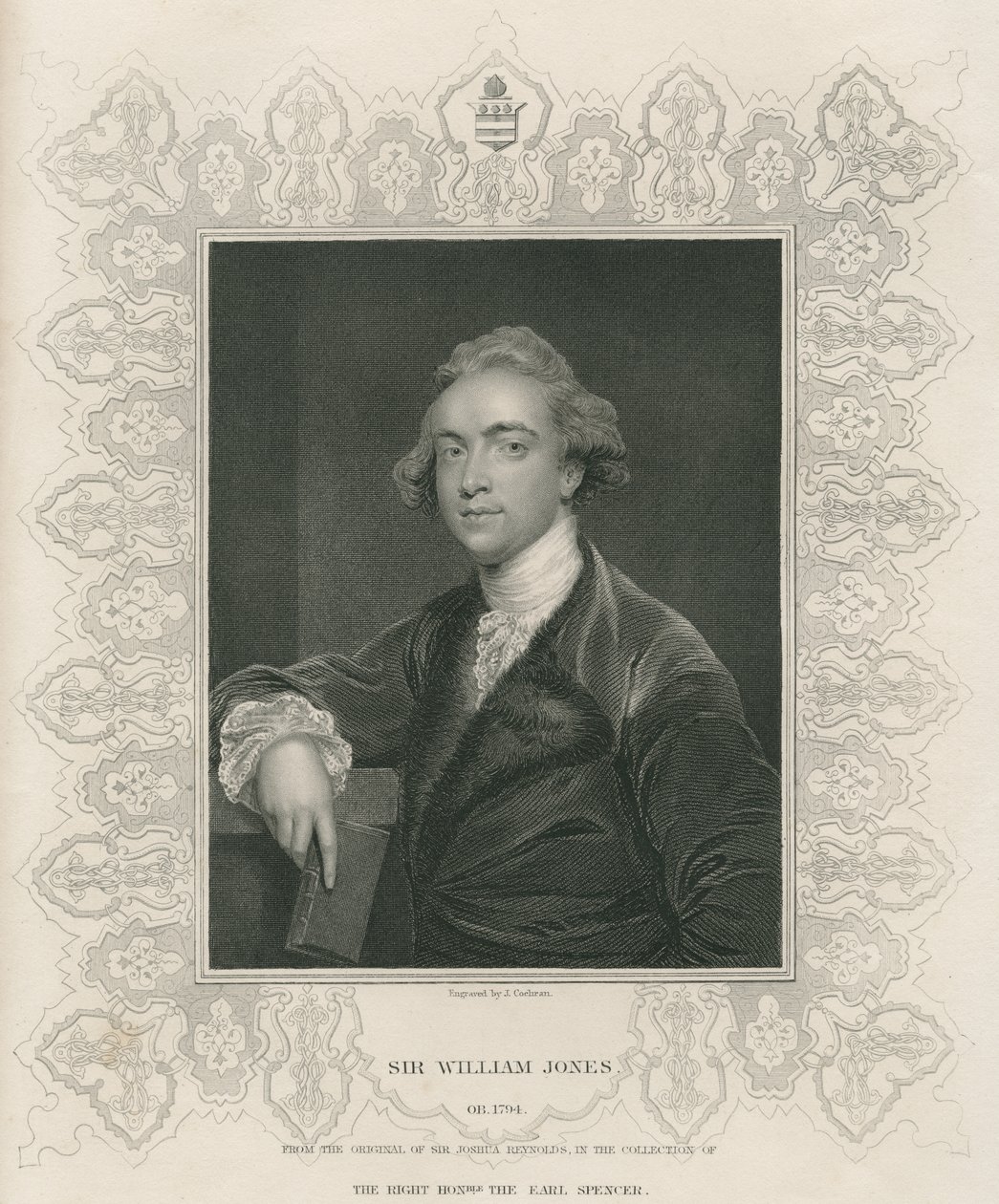 Sir William Jones från "Gallery of Portraits", publicerad 1833 av Joshua Reynolds