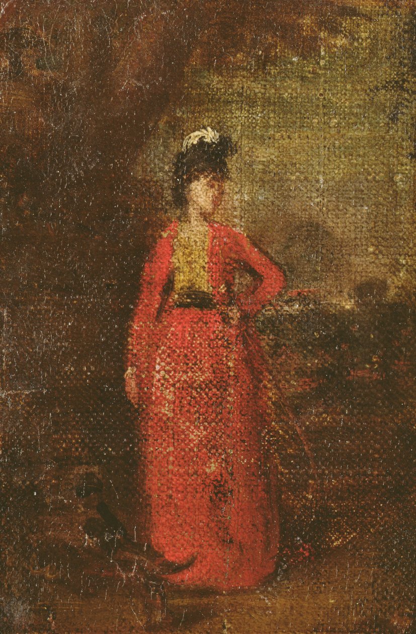 Skiss för Lady Worsley, ca 1776 (olja på duk på pannå) (se 679) av Joshua Reynolds