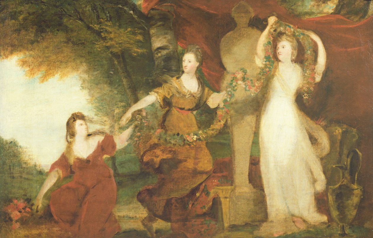 Studie för Sir William Montgomerys tre döttrar, ca 1773 av Joshua Reynolds