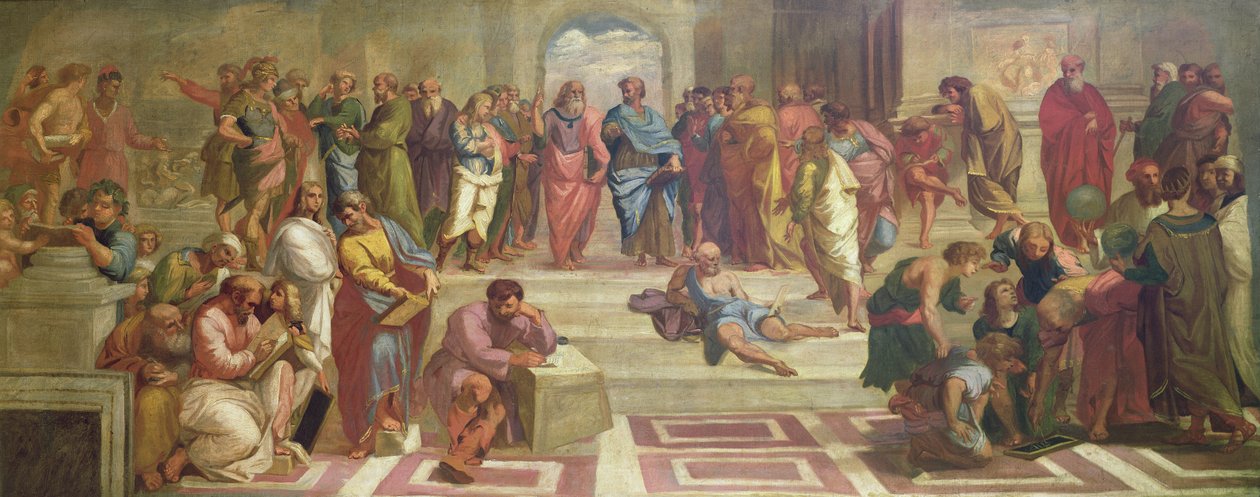The School of Athens, efter Raphael (se 472 för original) av Joshua Reynolds