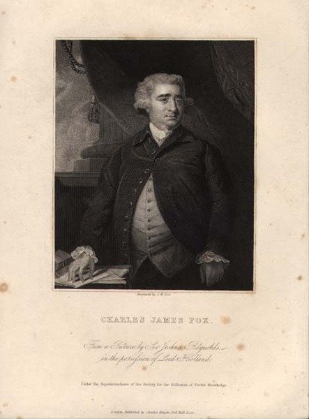 Charles James Fox (1749-1806), graverad av John William Cook (gravyr) av Joshua (after) Reynolds