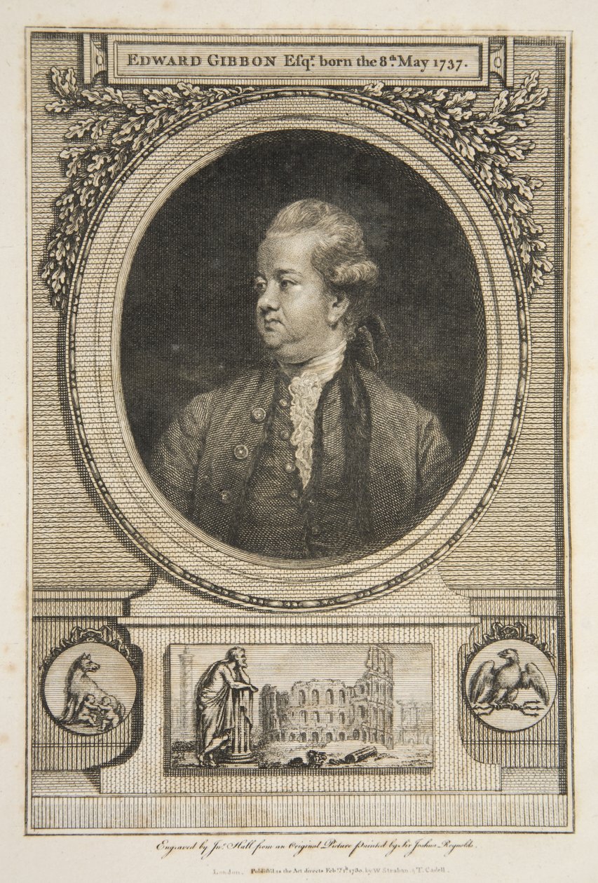 Edward Gibbon, Esq., pub. 1730 (gravyr) av Joshua (after) Reynolds