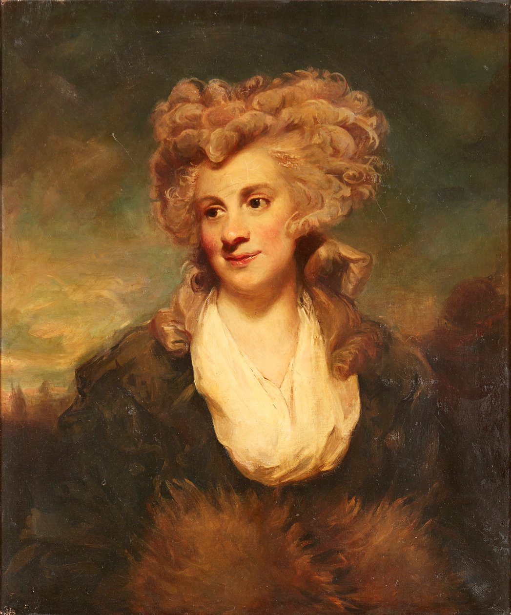 Halvlångt porträtt av Lady De Clifford (olja på duk) av Joshua (after) Reynolds