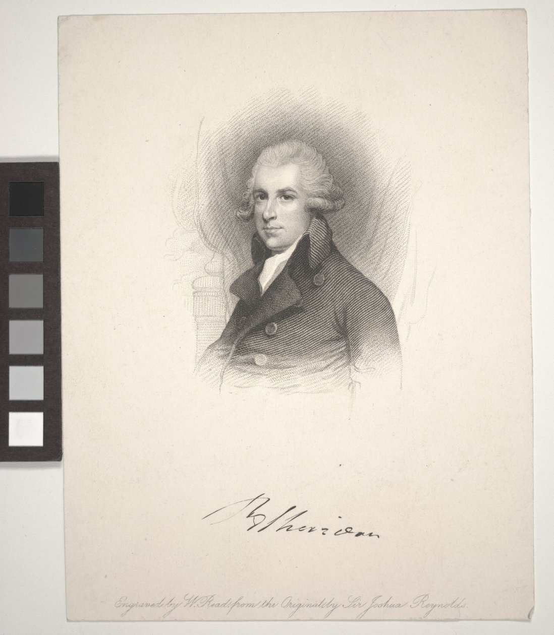 Richard Brinsley Sheridan, graverad av W. Read (1824-1837) av Joshua (after) Reynolds