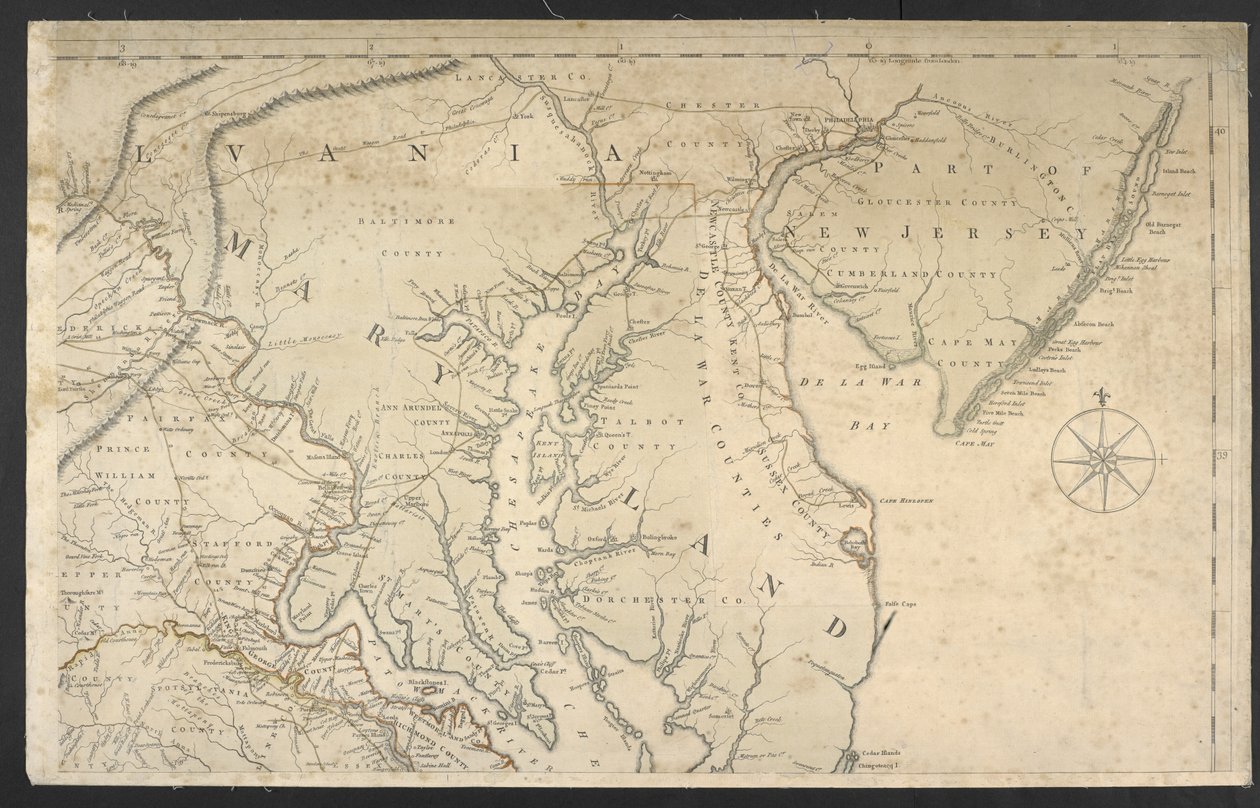 En karta över den mest bebodda delen av Virginia ... av Joshua and Jefferson Peter Fry