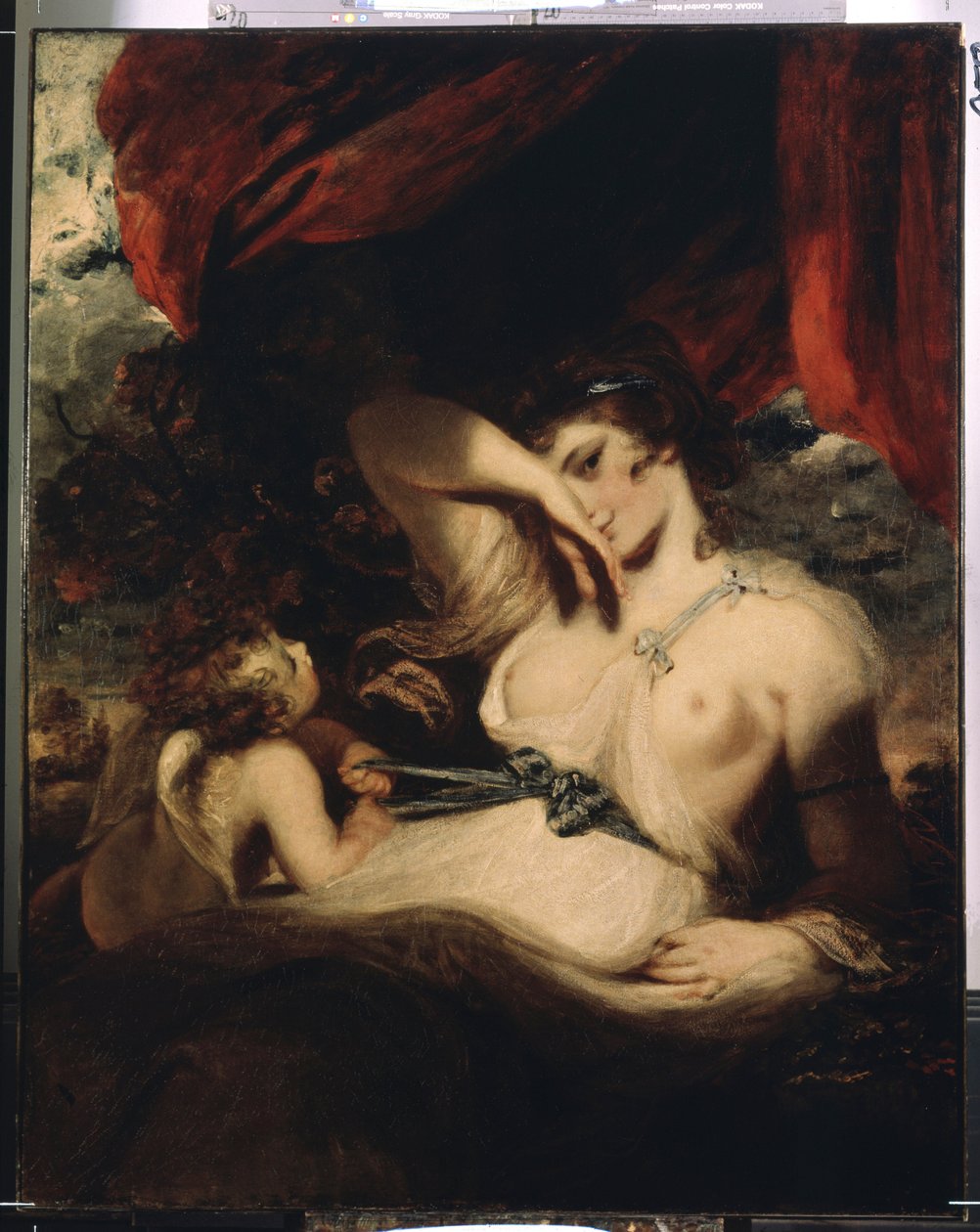 Amor som lossar Venus band (Cupid som lossar Venus zon). Målning av Sir Joshua Reynolds (1732-1792) av Joshua Reynolds