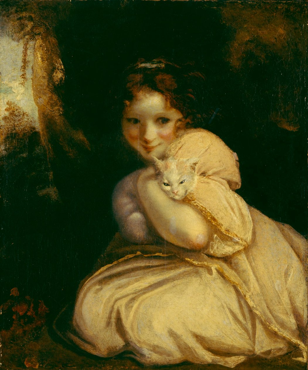 Felina med en kattunge av Joshua Reynolds