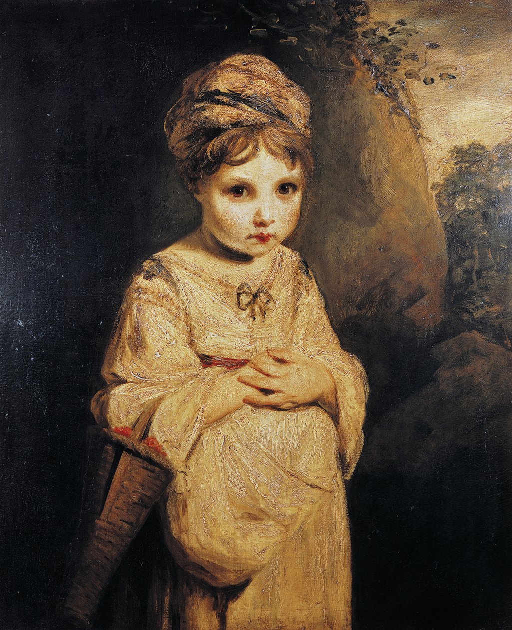 Flicka med jordgubbar, målning av Joshua Reynolds (1723-1792), olja på duk, 76, 6x63, 7 cm av Joshua Reynolds
