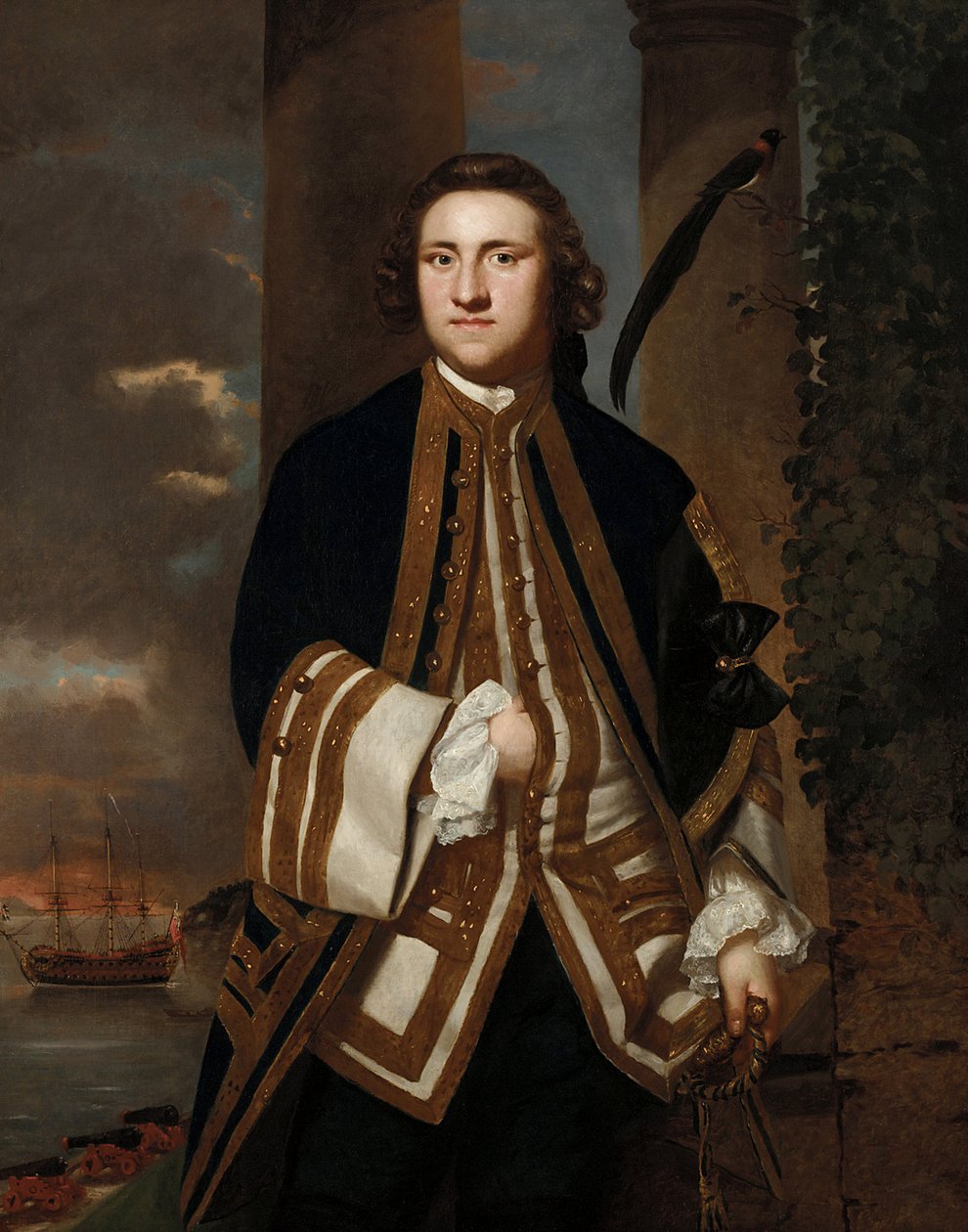 "Porträtt av kapten George Edgecumbe (1720-1795), med 