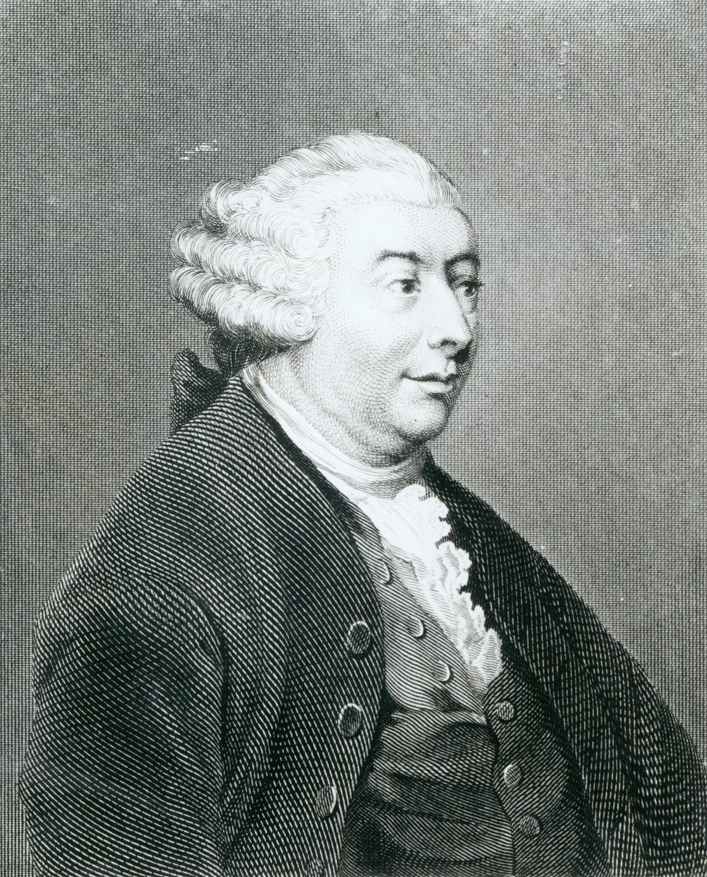Porträtt av David Hume, graverad av William Henry Worthington av Joshua Reynolds