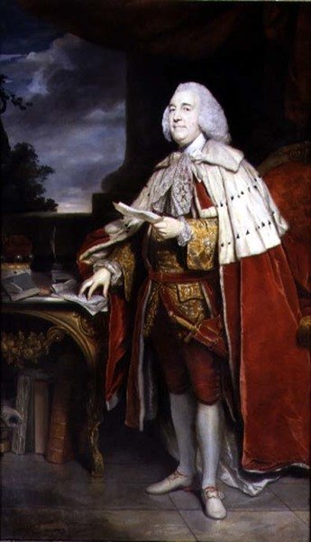 Porträtt av Robert Marsham, andre baron Romney och andra ordförande för sällskapet av Joshua Reynolds
