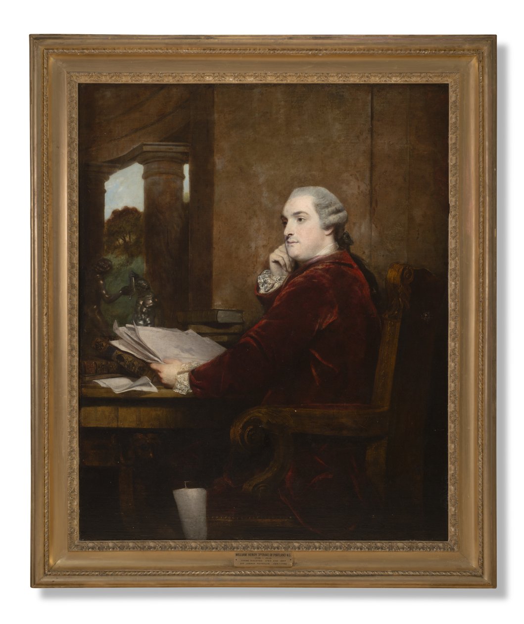 Porträtt av William Henry Cavendish Bentinck, 3:e hertig av Portland vid hans skrivbord, 1771 av Joshua Reynolds
